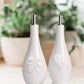 Tuscan Kitchen Porcelain 330ml Oil /Vinegar & 80ml Salt /Pepper with Oil Pourer Set