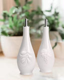 Tuscan Kitchen Porcelain 330ml Oil /Vinegar & 80ml Salt /Pepper with Oil Pourer Set