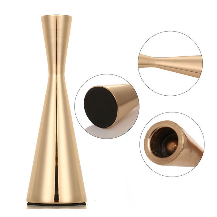 Luxury flolenco home decor accessories modern gold wedding table centerpiece candlestick holders metal candle holders S/3