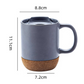 400ml matte stoneware multi colour customized logo tea coffee ceramic mug with natural cork base