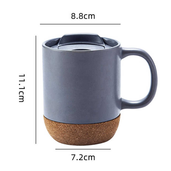 400ml matte stoneware multi colour customized logo tea coffee ceramic mug with natural cork base