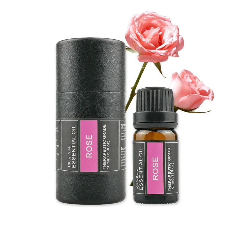 10ml Rose Essential Oil - 100% Pure Natural, Skin Revitalizer, Moisturizer, Anti-Aging, Firming - Ideal for Diffuser, Aromatherapy, Skin Care, Massage, Therapeutic Use