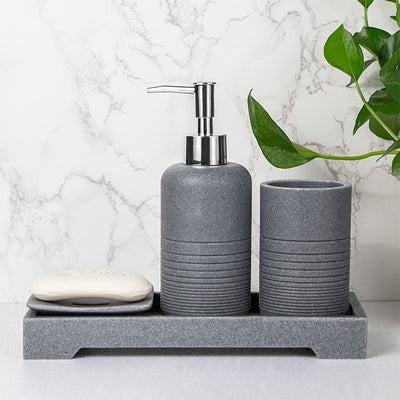 Sandstone natural resin tray soap dispenser