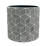 Black Fringe Ceramic Flowerpot - Modern Design Style, Eco-Friendly, Round Shape, 13.5x13.5x12.5 CM