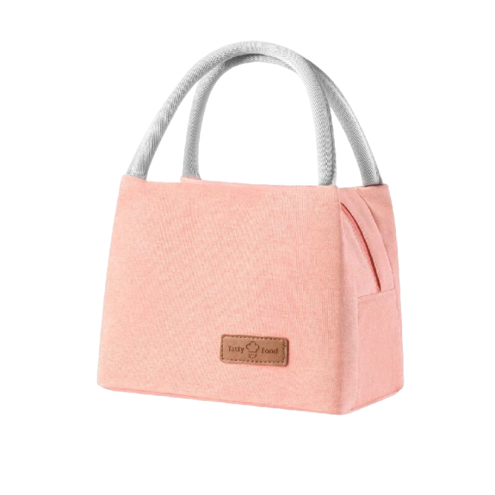 Large Pink Bento Bag - Oxford Cloth Shoulder Lunch Bag for Outdoor Picnics, Thermal Insulation, Waterproof, 600D Material