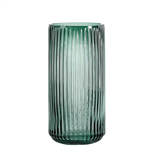 Green European Art Transparent  Centerpiece Glass Vase