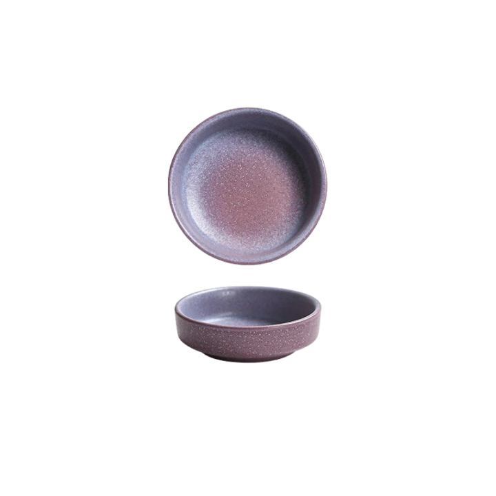 Elegant 8.7cm Divinity Purple Sauce Bowls, Set of 4 - Luxury Crackle Glaze Ceramic, Sustainable, Perfect for Home, Hotel, Restaurant