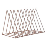 Nordic minimalist golden iron triangle newspaper rack bookshelf magazine rack living room study desktop storage decorations