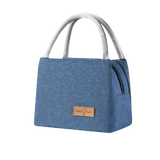 Large Blue Bento Bag - Oxford Cloth Shoulder Lunch Bag for Outdoor Picnics, Thermal Insulation, Waterproof, 600D Material