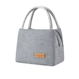 Large Grey Bento Bag - Oxford Cloth Shoulder Lunch Bag for Outdoor Picnics, Thermal Insulation, Waterproof, 600D Material