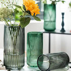 Green European Art Transparent  Centerpiece Glass Vase