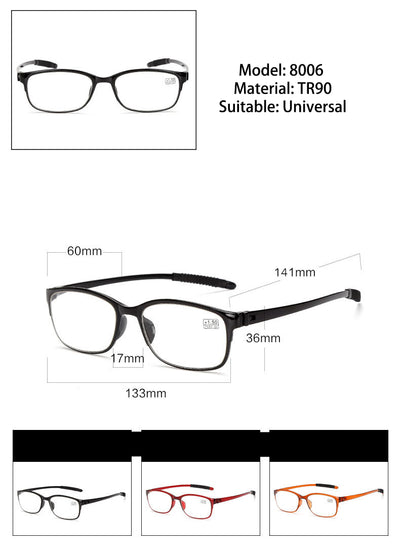 +250 reading glasses black