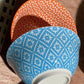 custom Restaurant Colorful Hand-Painted luxury dessert bowlPorcelain Cereal, Soup, Salad and Pasta Orange/Light blue