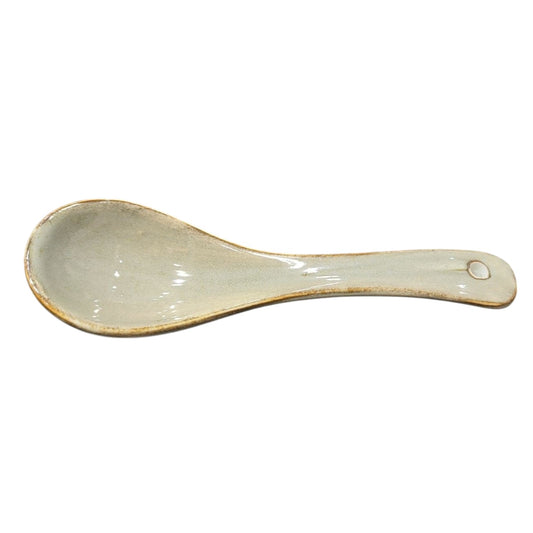 Japandi grey china Eco friendly dinnerware ceramic porcelain spoon