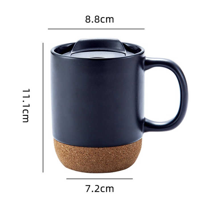 400ml matte stoneware multi colour customized logo tea coffee ceramic mug with natural cork base