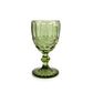 300ml Green Victorian Vintage Wine Glass Set of 6 - Sustainable Glass, Elegant Design for Wine Enthusiasts