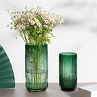 Green European Art Transparent  Centerpiece Glass Vase