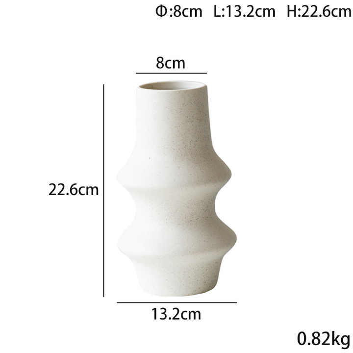 Indented  Cone Shaped Home Decor Element Contemporary Home Decor Ceramic Vase For Weddings Ceramics