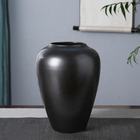 Black Tall Aesthetic Centerpiece Garden Circle Stoneware Grand Unique Ceramic Vase For Centerpiece Flowers