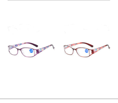 +250 reading glasses purple