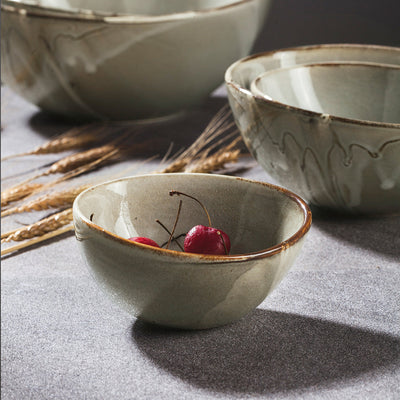 Nordic style grey china Eco friendly dinnerware ceramic porcelain 4.75 Inch deep bowl