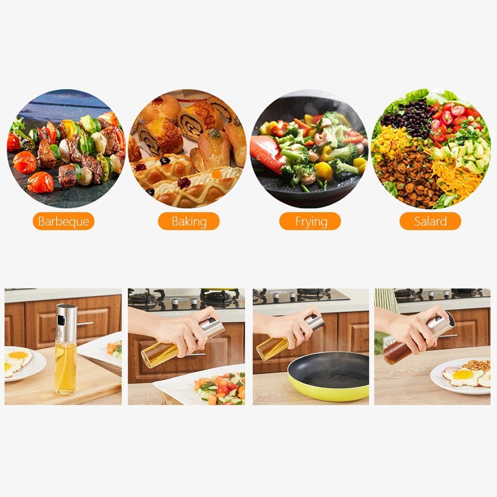 QZQ Manufacturer Baking Cooking BBQ Stainless Steel Food Glass Bottle Brush Funnel Silicone Sweep Kitchen Tool Set Oil SprayerPopular