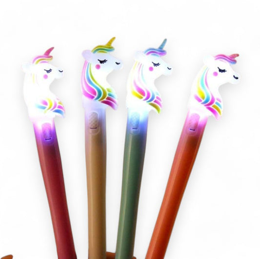 Cartoon Unicorn Gel Ink Pens children's gel pen with Light