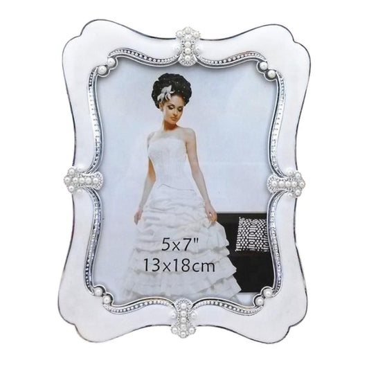 Resin silver edge photo frame pearl photo frame Diamond sparkling frame