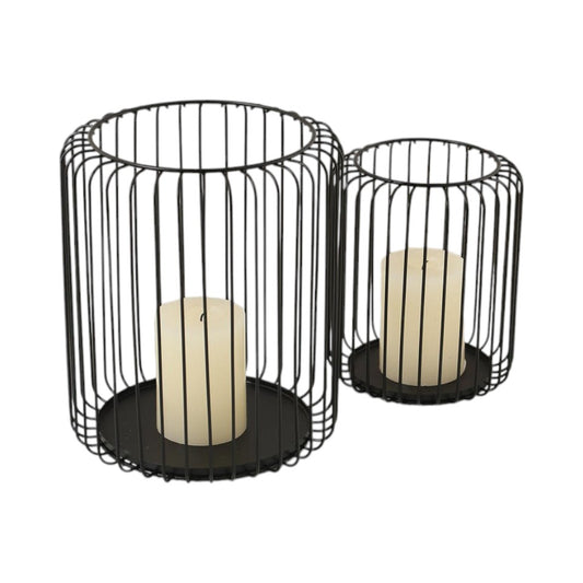 Small retro metal iron wire lantern candle holder