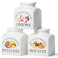 Tuscan Kitchen Porcelain Square 3.5L Cannister Potatoes