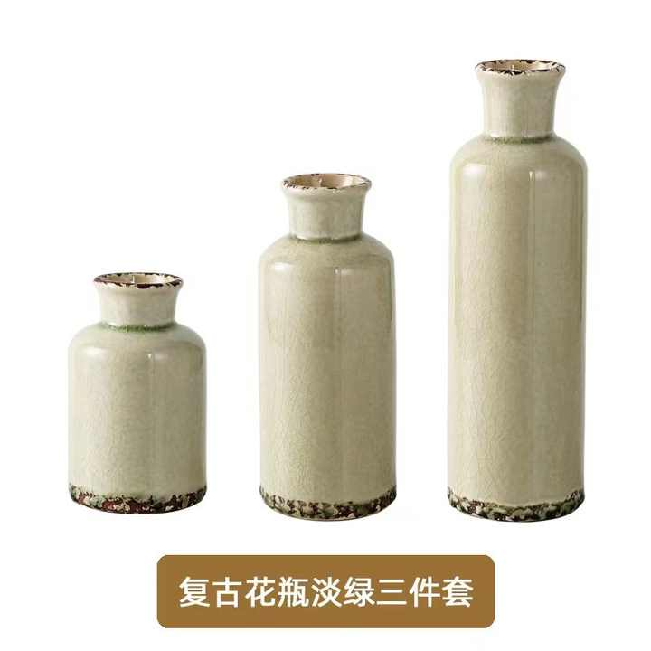 Long Standing Green Designer Design Custom Contemporary Decoration Handmade Ceramic Vase