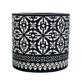 Black Rhombus Ceramic Flowerpot - Modern Design Style, Eco-Friendly, Round Shape, 13.5x13.5x12.5 CM