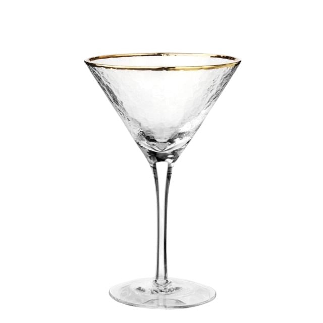 240ml Hammer Martini Glass Clear with Gold Rim