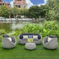 Patio Outdoor Rattan Furniture Set - Curl Rattan Sofa & Leisure Lounge Chair - Stylish Garden Seating for Relaxing and Entertaining