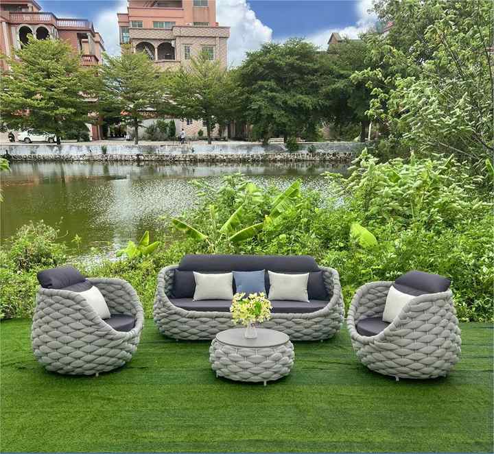 Patio Outdoor Rattan Furniture Set - Curl Rattan Sofa & Leisure Lounge Chair - Stylish Garden Seating for Relaxing and Entertaining