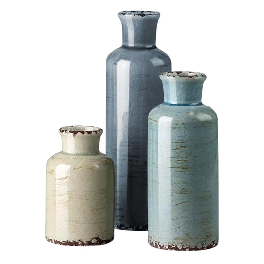 Three Sets Modern Home Decoration Living Room Small Vase Colorful Ceramic Vases