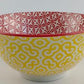 Hand-Painted Luxury Porcelain Dessert Bowl (Pack of 6) – Vibrant Yellow/Red