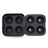 Custom Eco-friendly 6 grids round silicone ice cube tray mold with lid ice ball Maker Black Square
