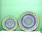 Wholesale household 1.50 inch ceramic food soup fruit Hand painted coloured glaze round deep shallow bohemian plate