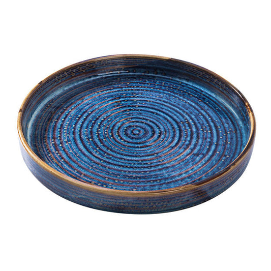 7 inch Blue fambe water ripple plate