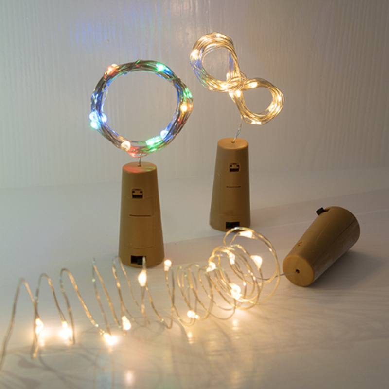 2M 20LED Wine Bottle led Light Cork Shape Battery Copper Wire String Lights for Bottle DIY Christmas Wedding