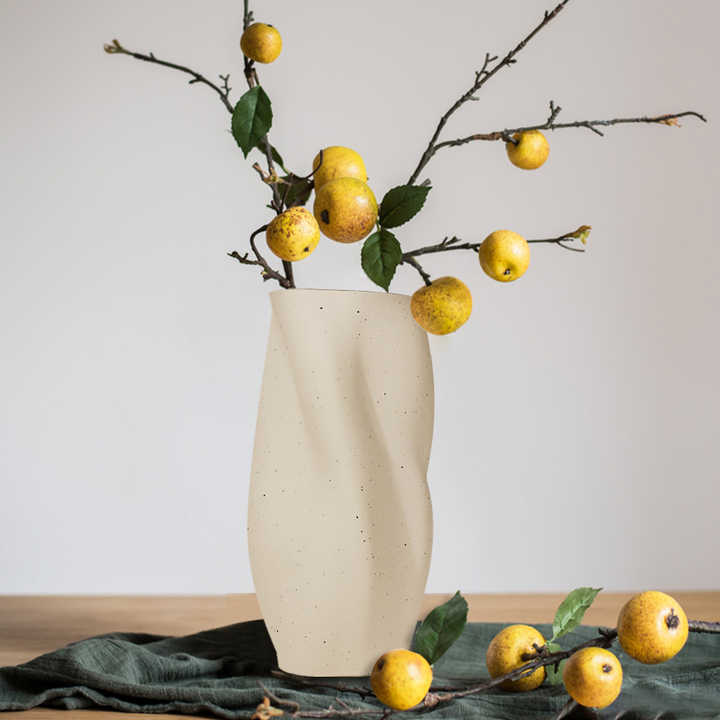 Dual Hand Handmade Ceramic Vase For Centerpiece Ceramics