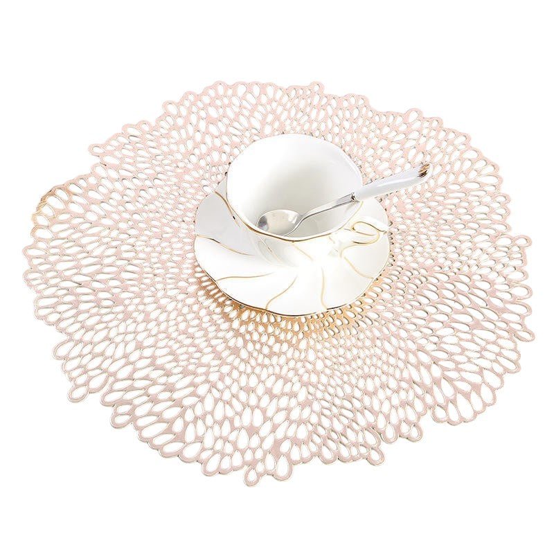 Romantic pvc rose gold plastic placemats for kitchen dining table decorative table mats