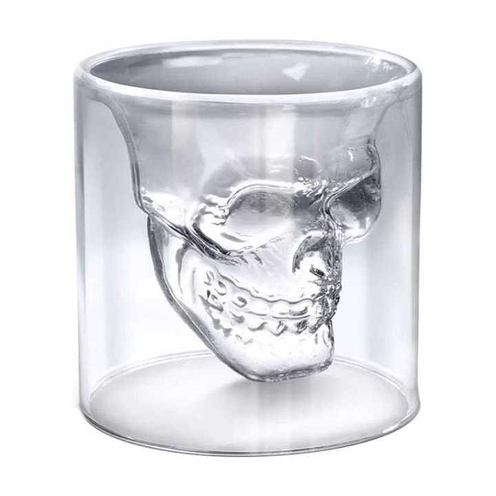 Halloween double walled skull glass 250ml