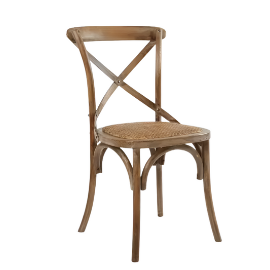 Title: Rustic Vintage Bentwood Crossback Wooden Dining Chair – Stackable Design – 122x60x70 cm – 25 kg – Ideal for Home, Restaurant, Bistro, and Hotel Use