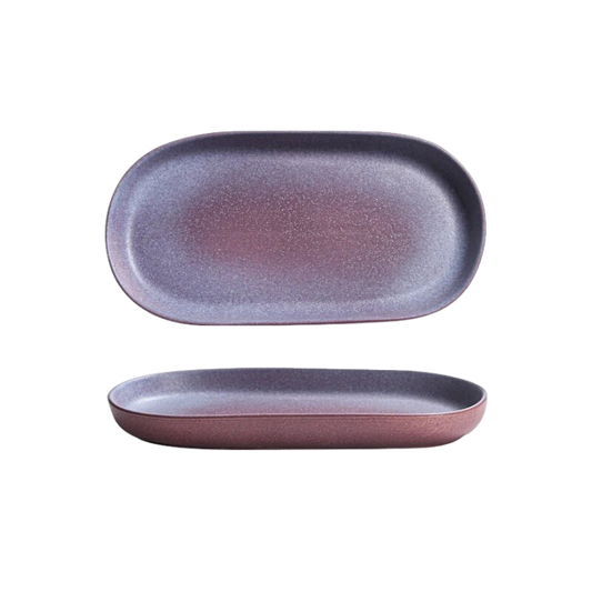 Elegant 30.4cm Divinity Purple Serving Flat Plates, Set of 4 - Luxury Crackle Glaze Ceramic, Sustainable, Perfect for Home, Hotel, Restaurant