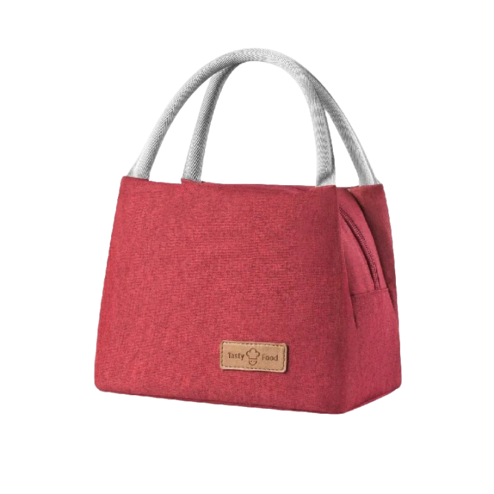 Large Red Bento Bag for Outdoor Picnics and Lunches - Insulated Oxford Cloth Thermal Bag, Waterproof, 600D Material