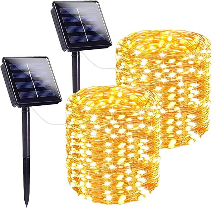 Solar String Lights Outdoor  LED Super Bright Solar Lights Waterproof Copper Wire 8 Modes Fairy Lights