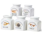 Ceramic Sugar Containers Kitchen Storage Essentials Wholesale Porcelain for Coffee, Salt, Sugar Retro Food CLASSIC Square CN;GUA