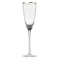 260ml Hammer Champagne Glass Clear with Gold Rim